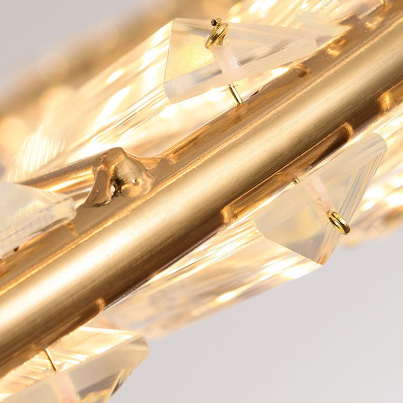 Contemporary Luxury LED Pendant Light Crystal Circular Chandelier for Dining Room