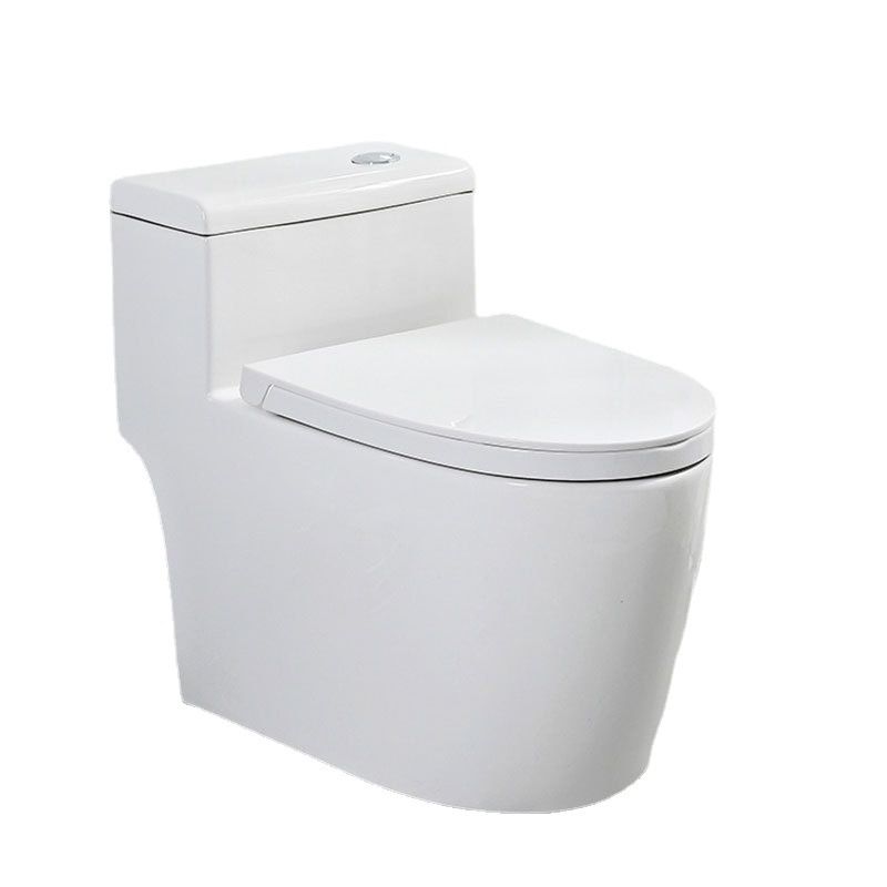 Contemporary Floor Mount Flush Toilet White Toilet Bowl for Washroom