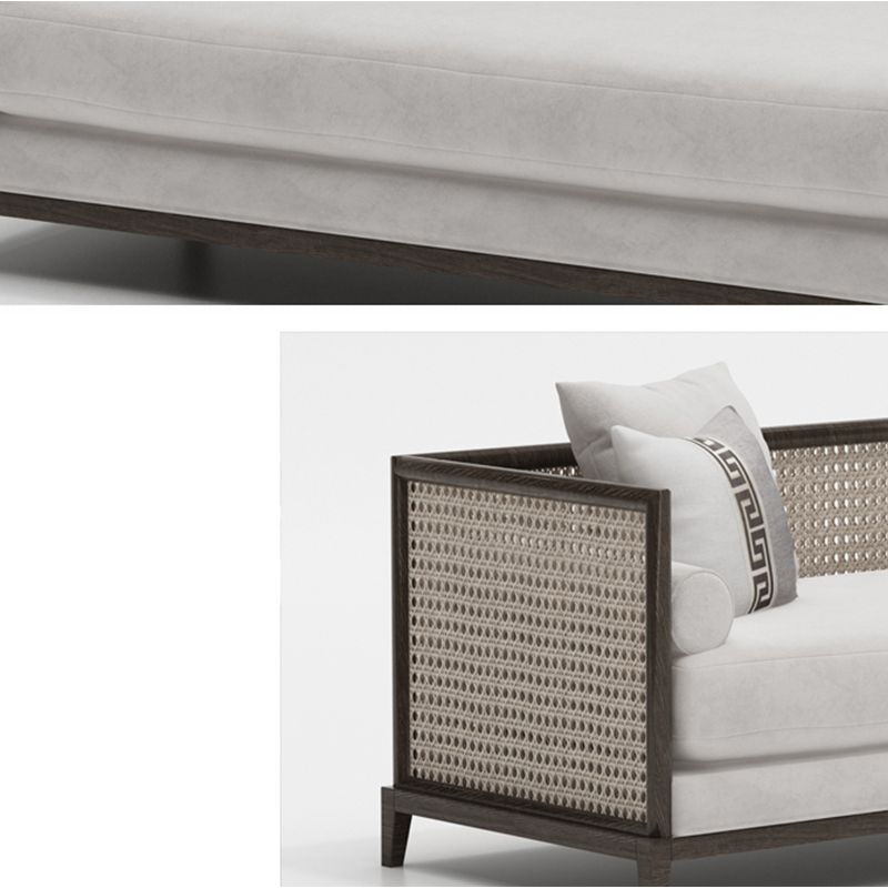 Traditional Living Room Chaise Solid Wood Chaise Lounge with Upholstered