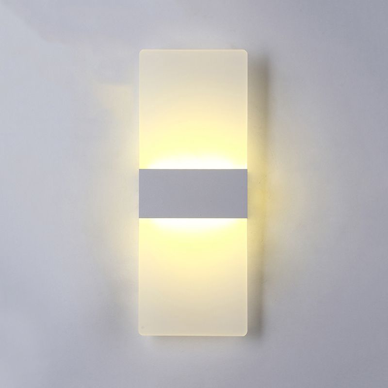 Geometry Shape Metal Wall Light Modern Style 1 Light Wall Mount Lamp in White