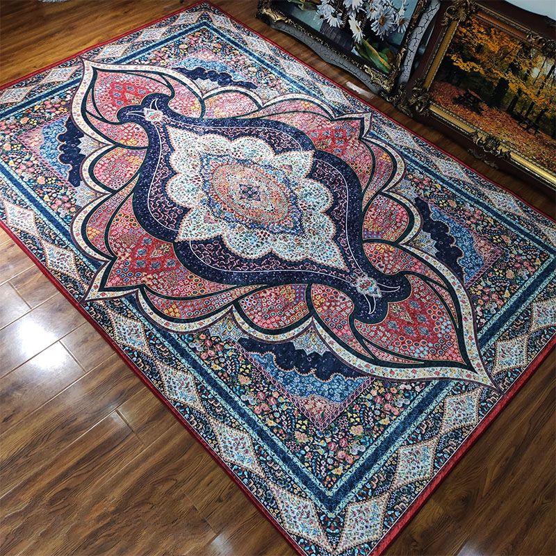 Shabby Chic Medallion Print Rug Polyester Indoor Carpet Stain Resistant Area Rug for Home Decoration