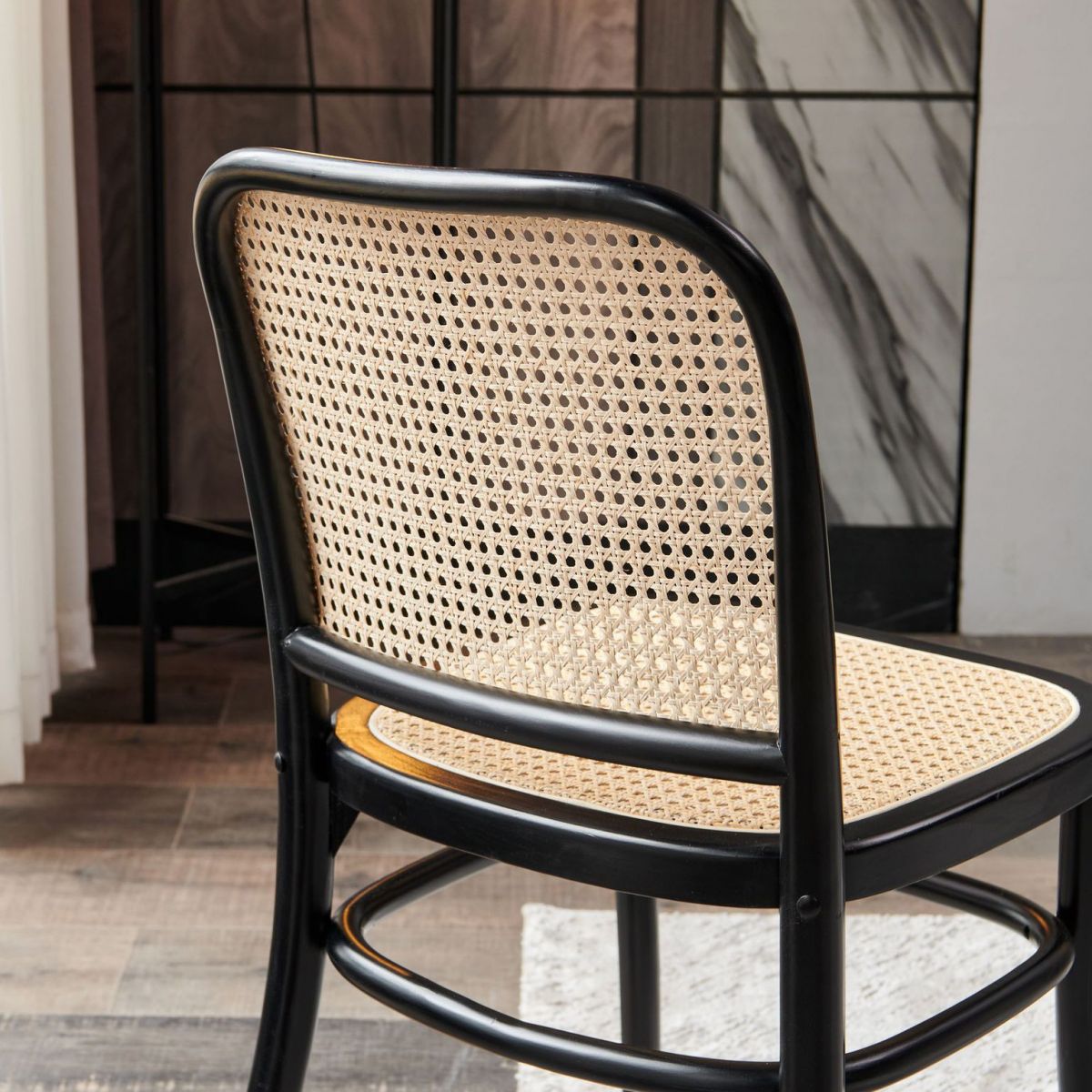 Modern Style Solid Wood Dining Room Kitchen Chair Open Back Side Chairs