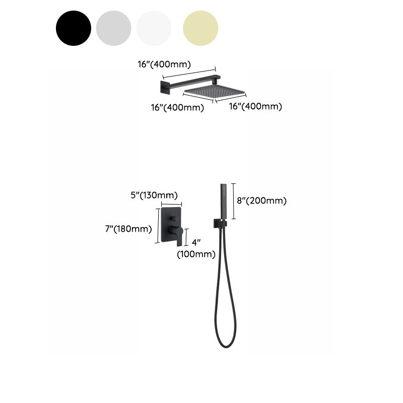 Shower System Square Handheld Shower Knot Handle Shower Trim