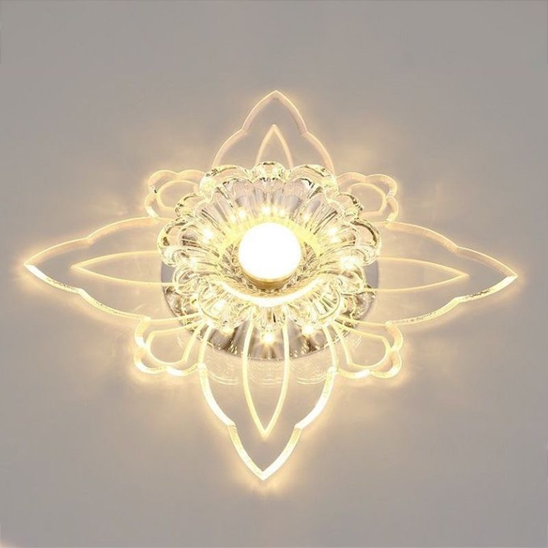Moderne quadratische Form Deckenleuchte Kristall 2-Licht Deckenleuchte mit Loch 2-3.5'' Dia