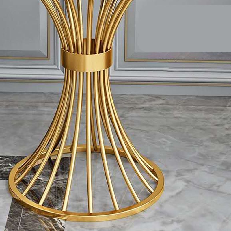 Round Minimalist Side End Table Gold Pedestal Sofa Corner Table