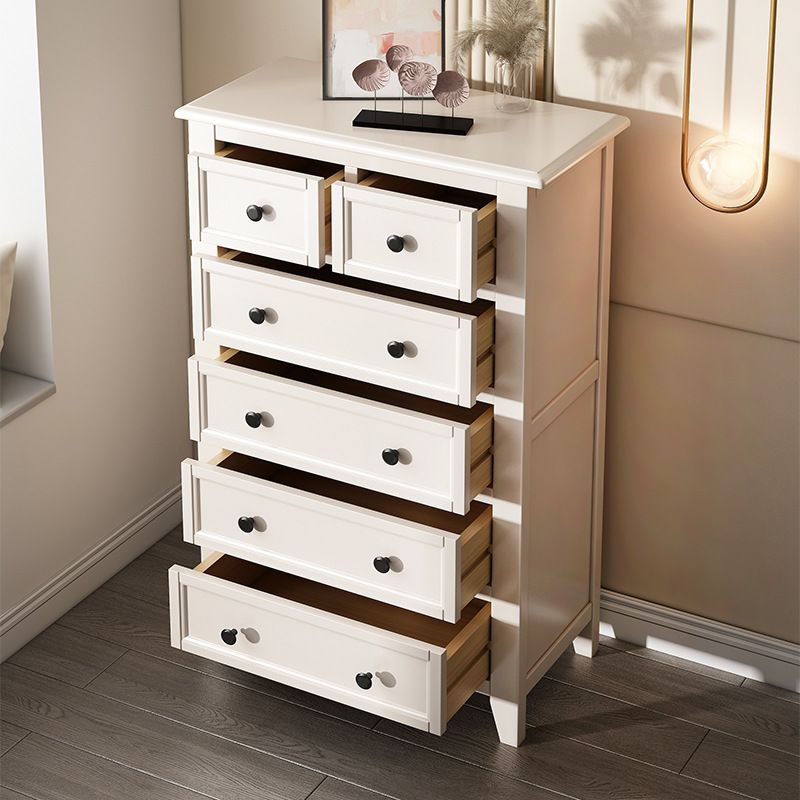 Traditional Oak Lingerie Chest Vertical Storage Chest Dresser for Home