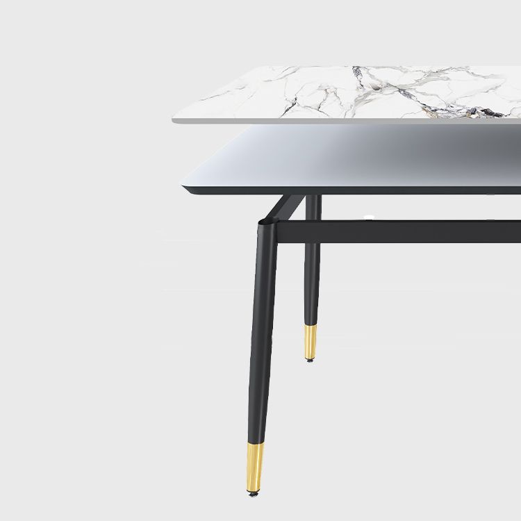 Contemporary Fixed Dining Room Table Set with 4 Legs Base Kitchen Dining Furniture