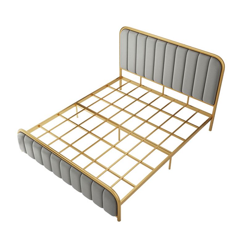 Glam Style Rectangular Headboard Standard Bed with Panel Headboard Bed