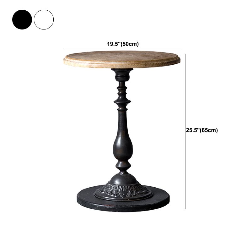 French Country Stylepedestal Base Design Circular Old Solid Wood Table Side Table