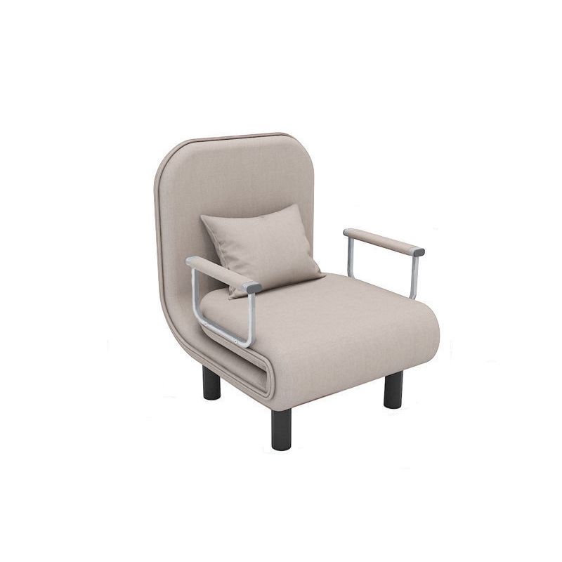 Convertible Accent chair Square Arms Velvet Convertible Chair with Basic Four Leg