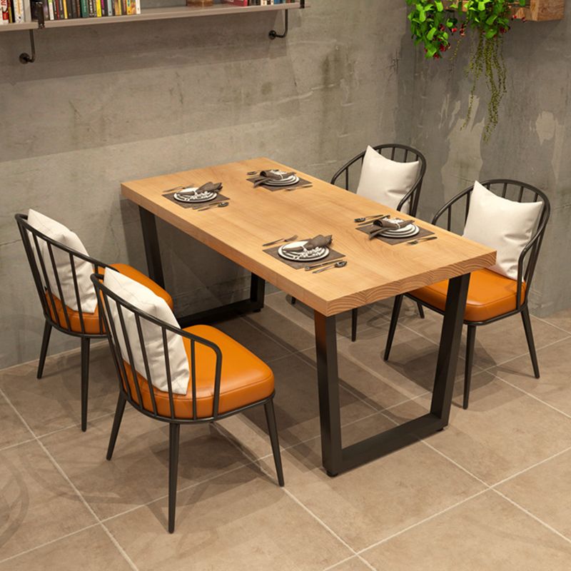 Industrial Solid Wood Dining Table Rectangle Table with Sled Base for Dinning Room