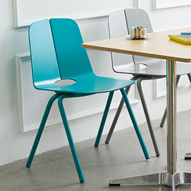 Fauteuil de salle à manger de style contemporain, chaise empilable en métal pour cuisine