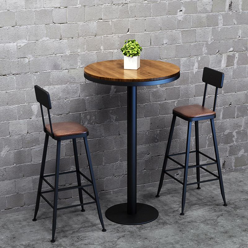 Industrial Wood Bar Table Set 1/2/7 Pieces Rectangular Counter Set for Home Use