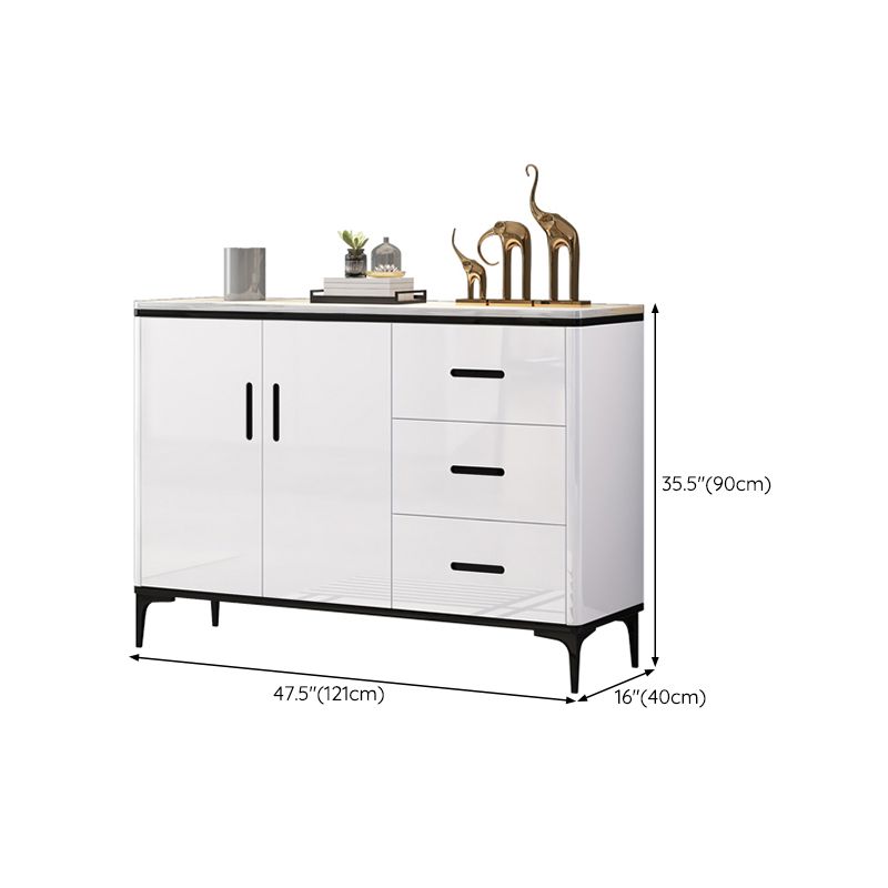 Contemporary Buffet Sideboard Wood Buffet Stand with Cabinet and Drawers
