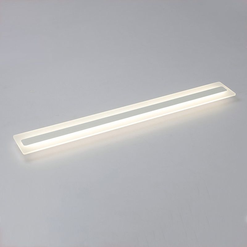 Plafonnier encastré linéaire en métal, plafonnier moderne à 1 lumière, blanc