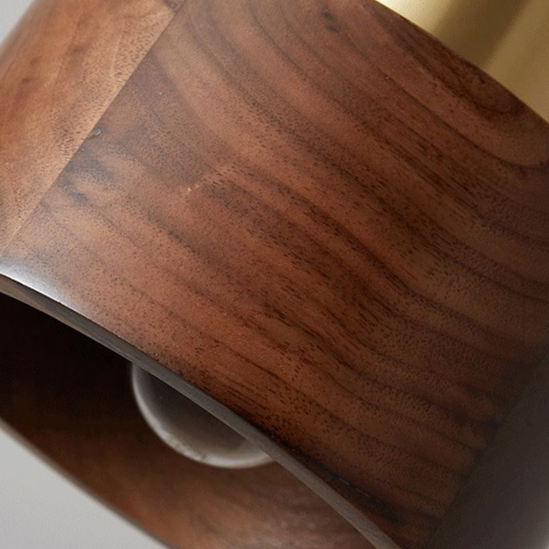 Illuminazione a parete dorata moderna 1 foglio di lampada da parete in ottone con legno per camera da letto