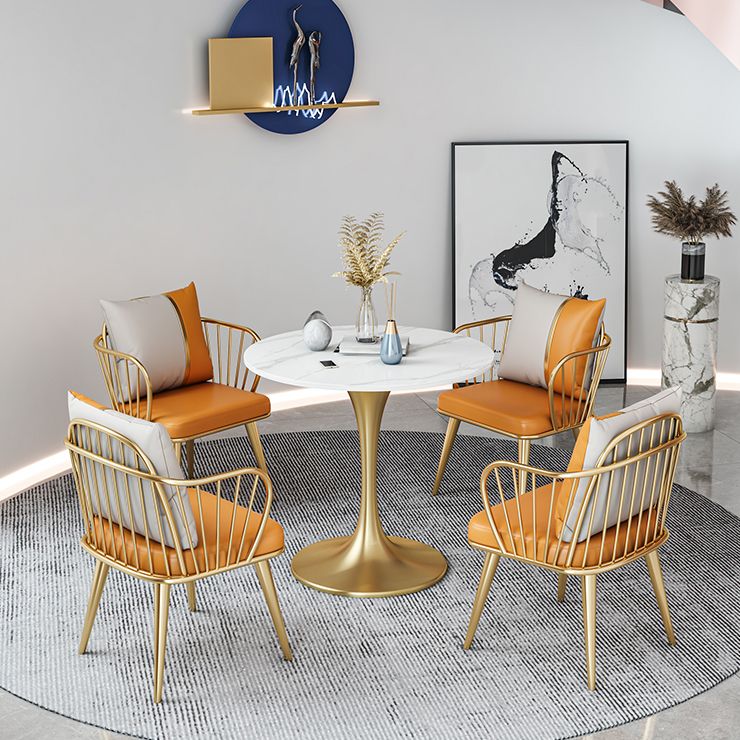 Moderne ronde gesinterde stenen top eettafel witte standaard eettafel voor keuken
