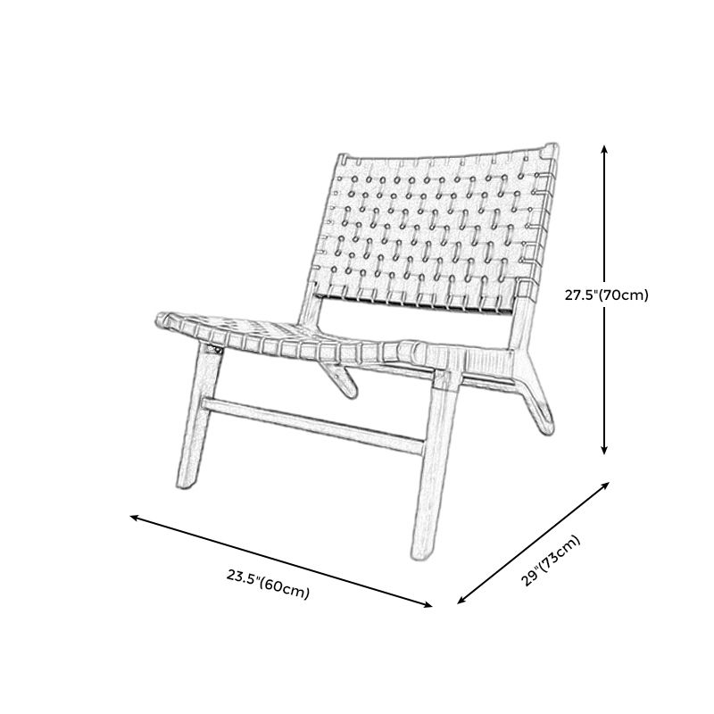 Wood Slipper Accent Chair Solid Wood Frame Armless Chair for Living Room