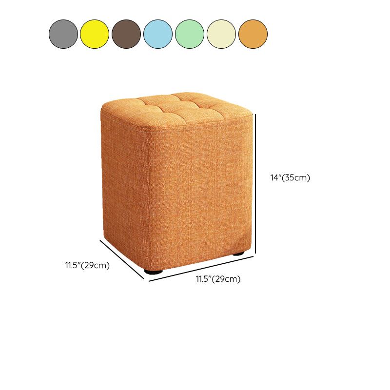 Solid Color Fabric Standard Stool Modern Simple Square Upholstered Stool