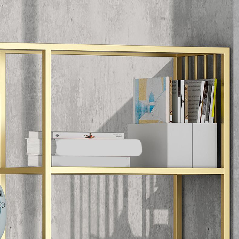 Antique Finish Shelf Bookcase Metal Etagere Bookshelf with Shelves