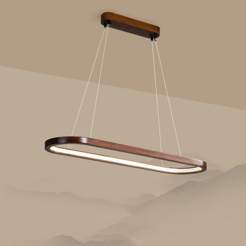 Oval Island Lighting Modern Wood 1 Light Island Lighting Ideas with Silica Gel Shade