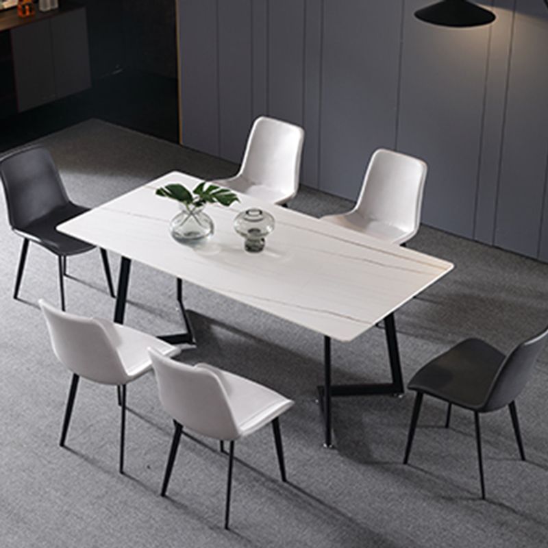 Chaise d'appoint moderne en cuir, finition mate, dossier solide (Ensemble de 2)
