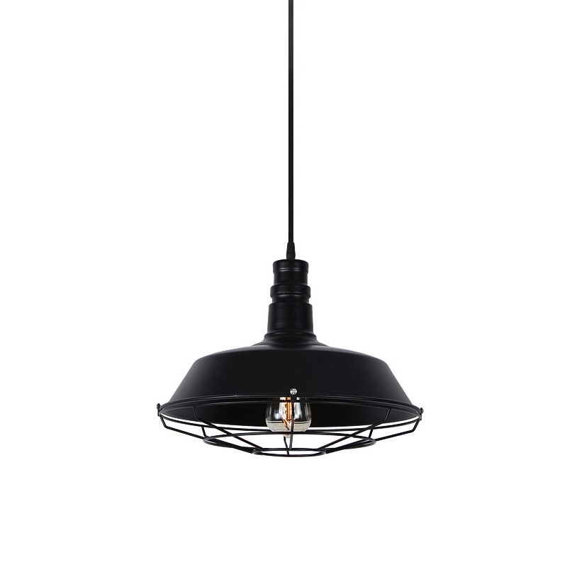 Luce a sospensione in ferro battuto a 1 luce vintage fienile a soffitto per la barra