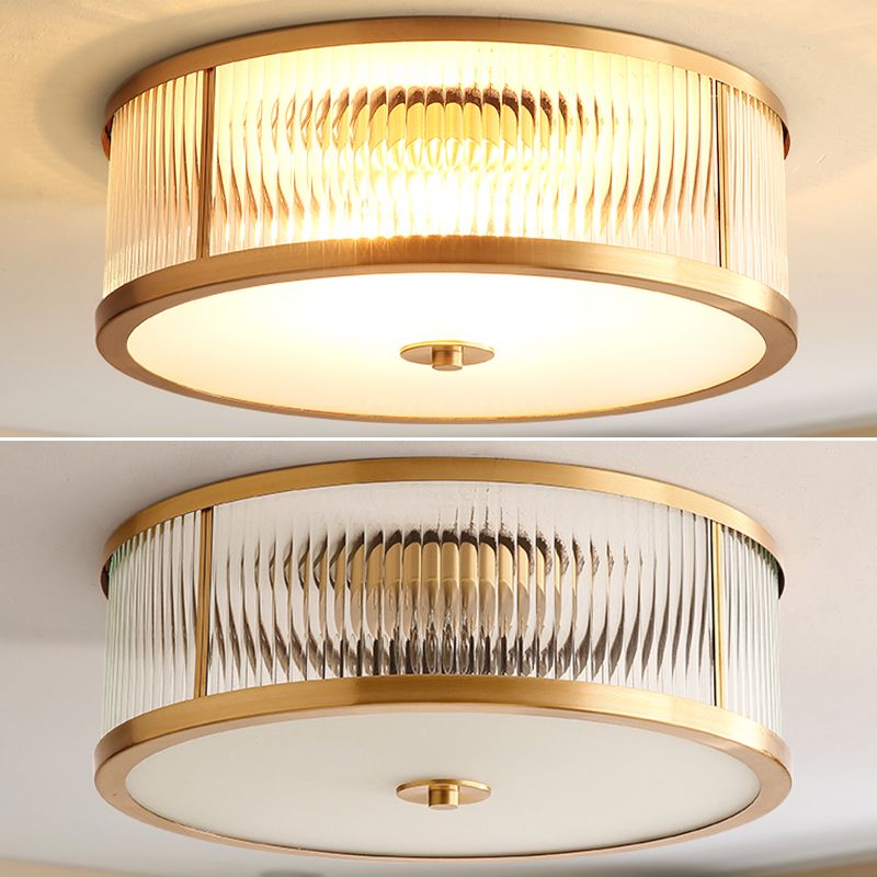 Forme ronde Couloir Aisle Ceiling Mount Light American Country Style Cuivre Flush Mount Light