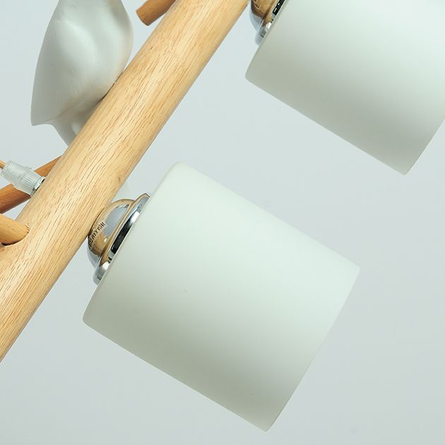 Hedendaags eilandlampen Cilinder Island Lights White Glass voor kookeiland