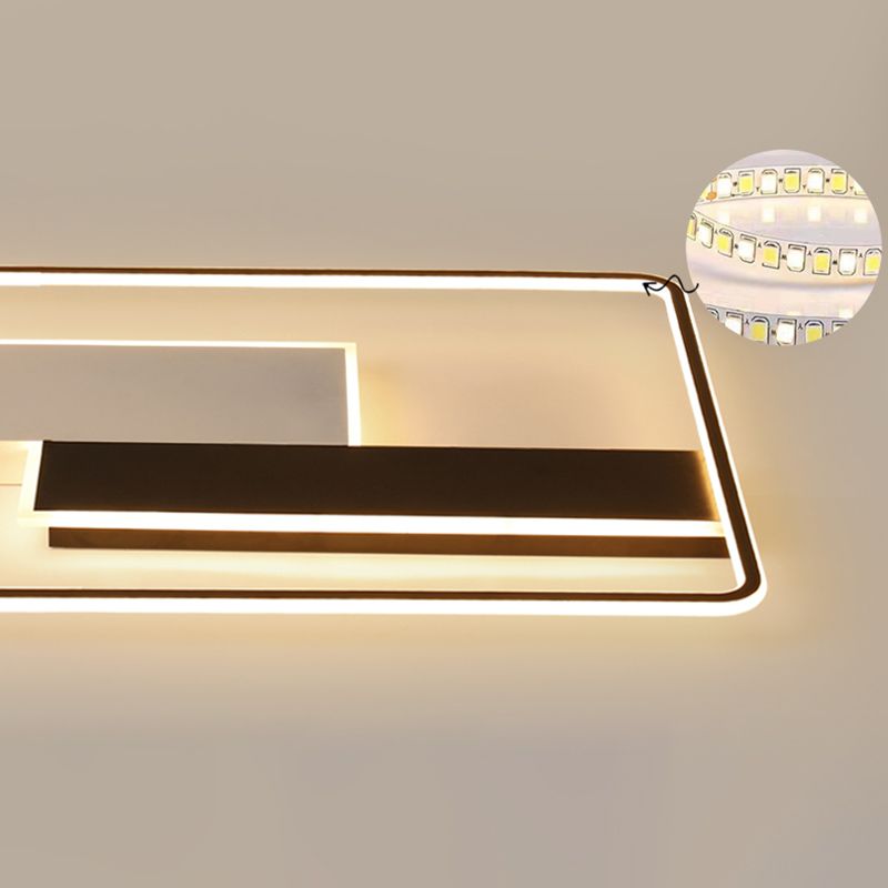 Minimalisme LED Metal Flush Light Black Flush Mount Ceiling Light for Living Room