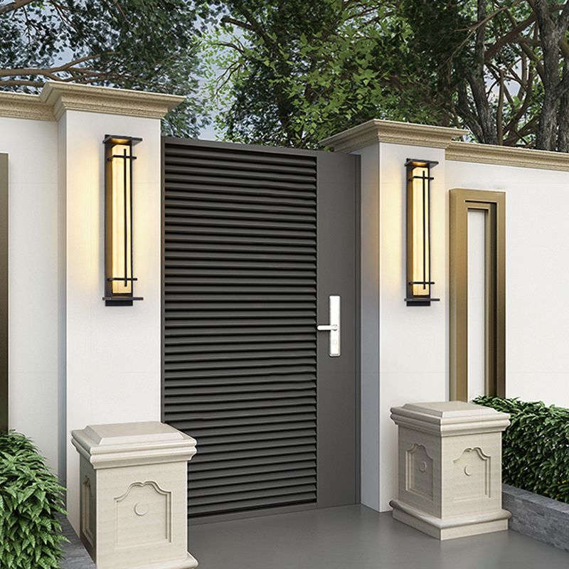 Geometric Wall Light Fixture Modern 1 Light Wall Sconce in Black