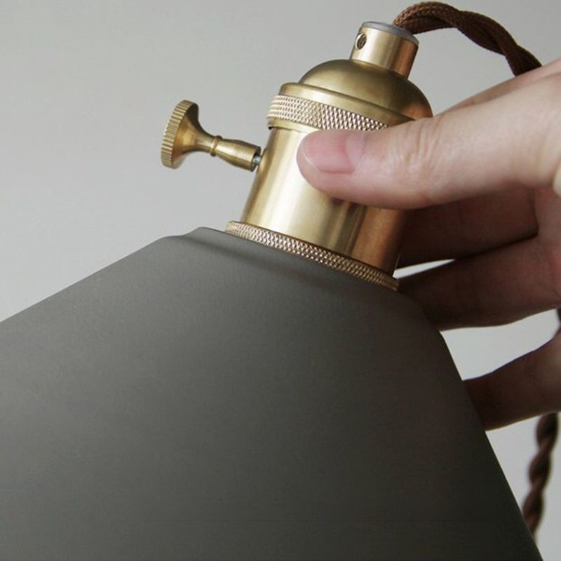 7.8 "brede Noordse stijl Macaroon Hanglight metalen kegel schaduw enkele lampverlichtingshanger met messing roterende schakelaar