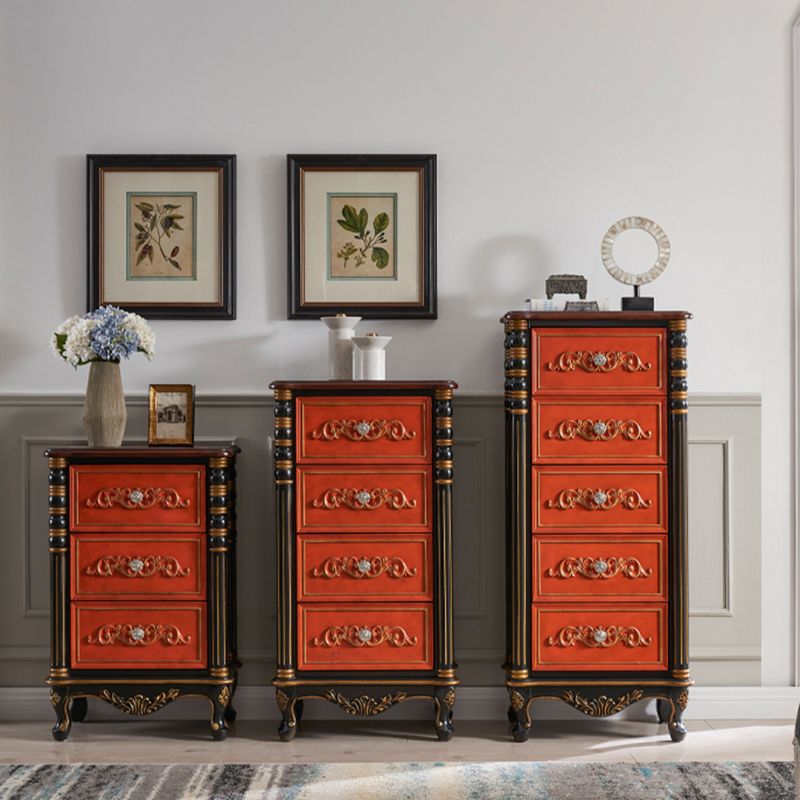 Traditional Rubber Wood Storage Chest Home Chest with 3 Drawers