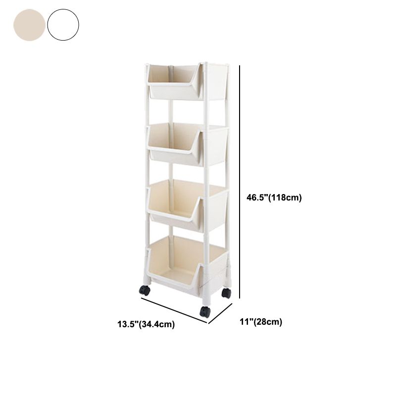 Urban Closed Back Shelf Bookcase Plastic/Acrylic Bookshelf with Caster