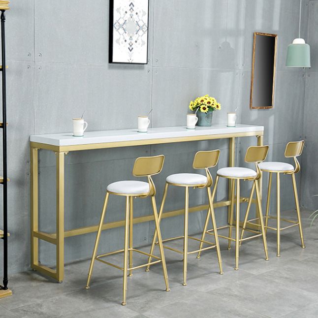 Glam 1/2/5/9 Pieces Bar Table Set Rectangle Bar Table with High Metal Stools for Home