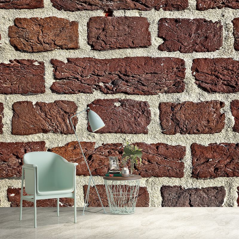 Industrial Style Brick Wall Wall Covering for Living Room, Moisture Resistant