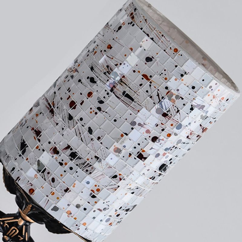 Cilindro nero sospeso lampadario Mediterraneo 4/6/9 luci Sospensione vetrata Sospensione Luce a sospensione