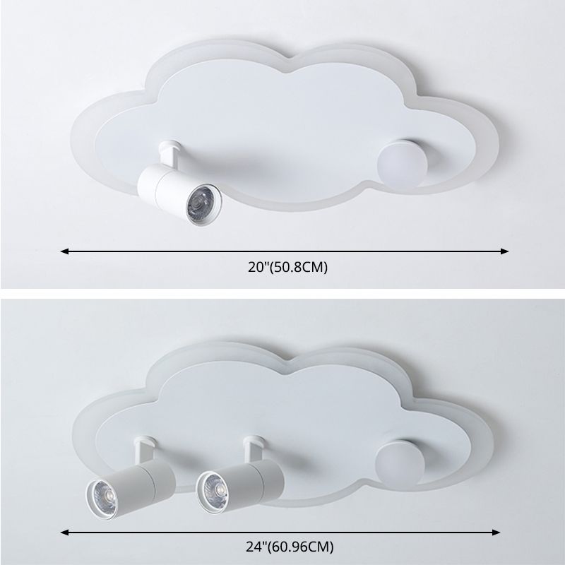 Wolkenform Aluminium LED Flush Mount Modern White Flush Bedroom Ceiling Lights mit Spotlight