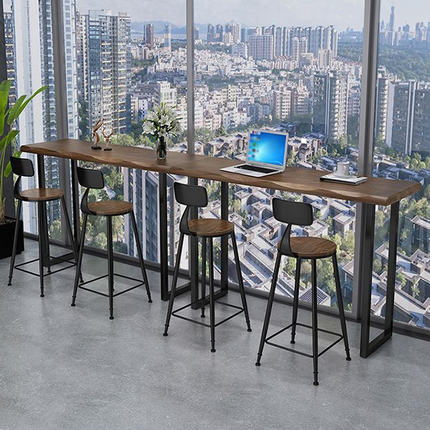 Modern Style Wood 1/2/3 Pieces Bar Table Set Rectangle Bar Table with Metal Legs