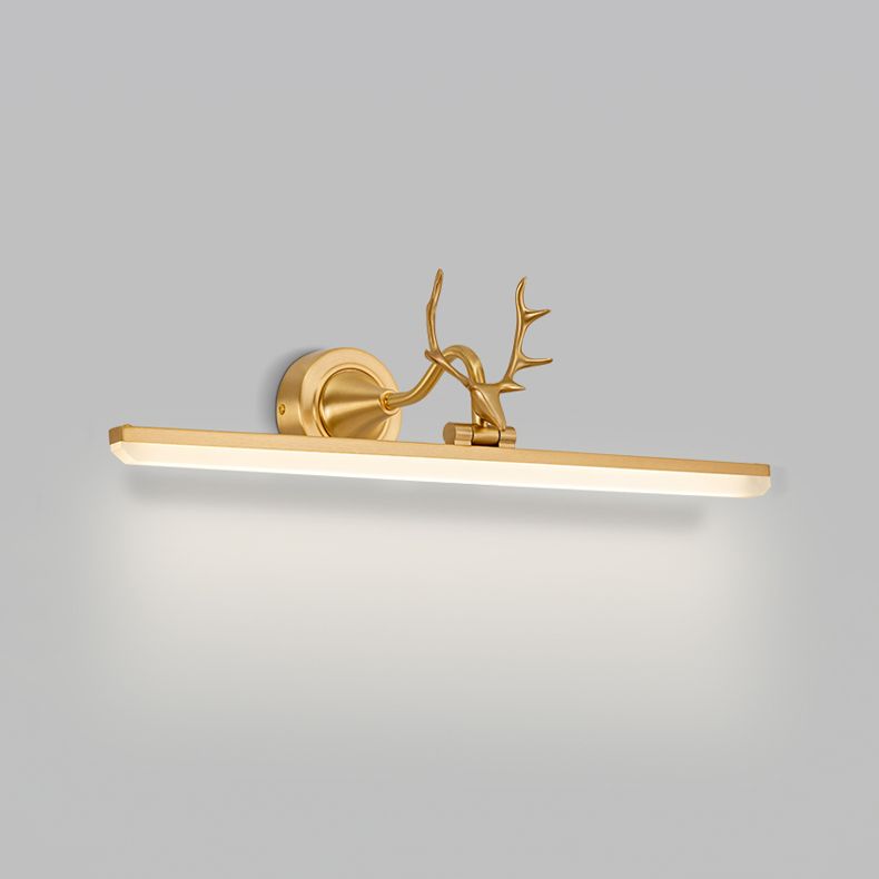 Modern Simple Copper Makeup Mirror Lamp Nordic LED Mirror Light Fixture for Bathroom