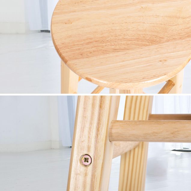 Taburete moderno de barra sin brazo sin espalda con pedal de madera con pedal de madera