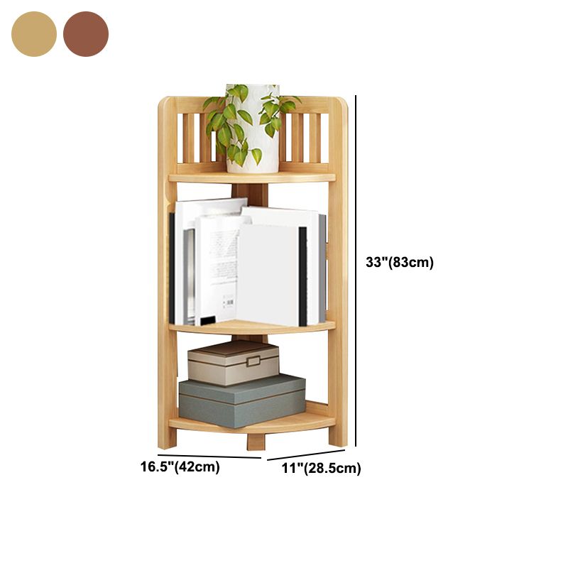 Modern Style Corner Bookshelf Solid Wood Shelf Bookcase for Home