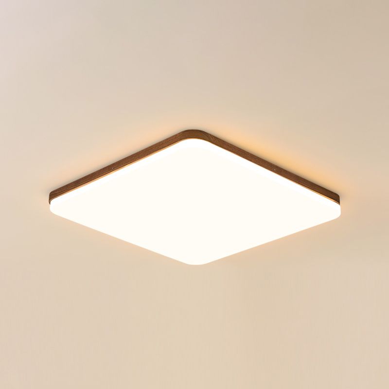 Plafonnier LED en forme de géométrie, Style moderne et Simple, en bois, 1 lumière, encastré pour le salon