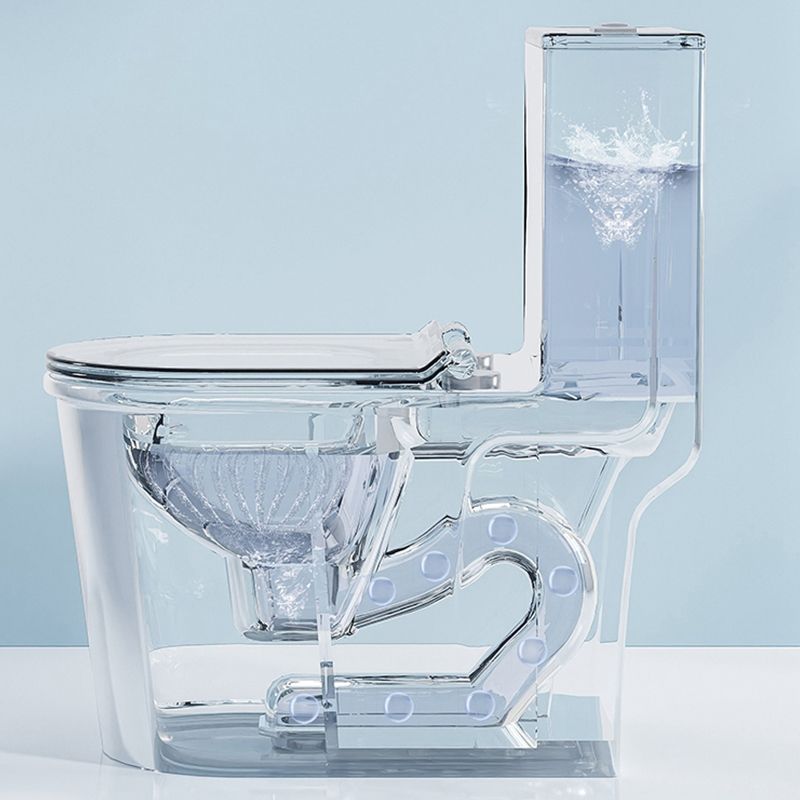 Modern Floor Mounted Flush Toilet White Urine Toilet with Seat for Bathroom