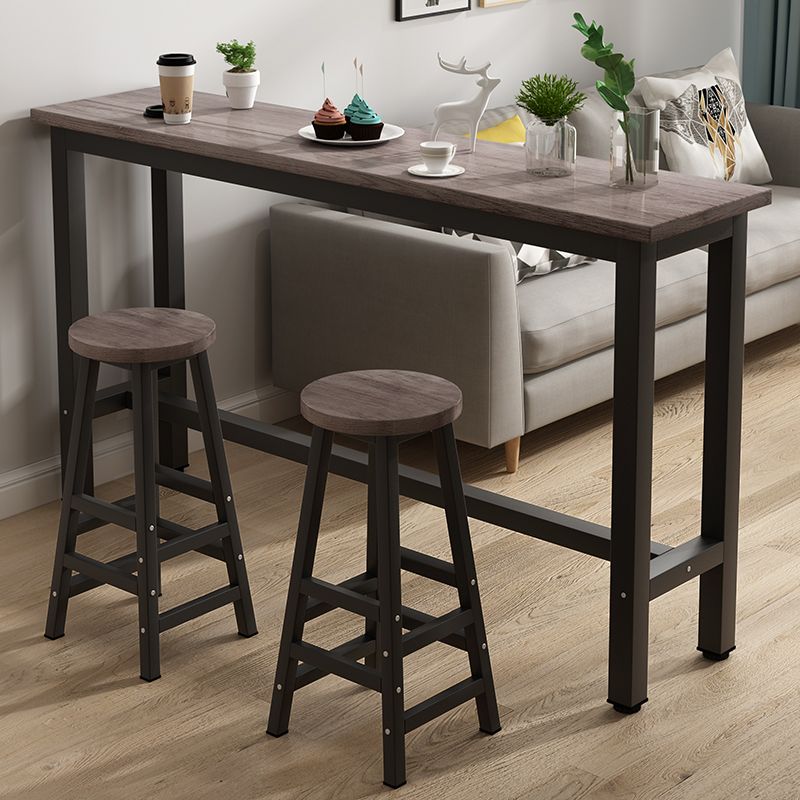 Rectangle Counter Height Pub Set 1/3/4 Pcs Metal Frame Bar Table and Backless Stools