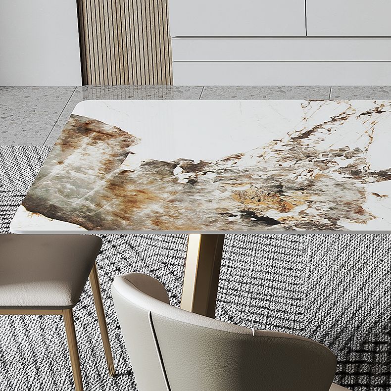 Contemporary Style 1/4/5/6/7 Pieces Furniture Sintered Stone Dining Table Set for Kitchen