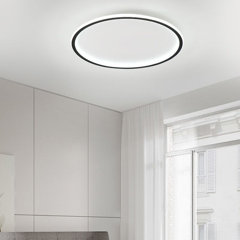 Modern Flush Mounted Ceiling Lights Ring LED Ceiling Mount Lighting with Silicone Shade