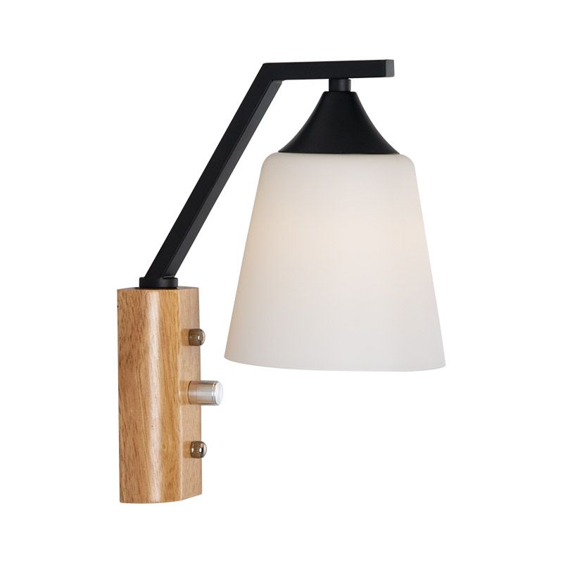Minimalist Cone Shaped Wall Sconce Lighting Wood Living Room Wall Lighting Fixture