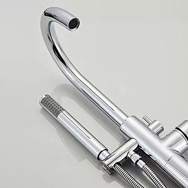 Traditional Floor Mounted Metal Freestanding Tub Filler Single Handle Freestanding Faucet