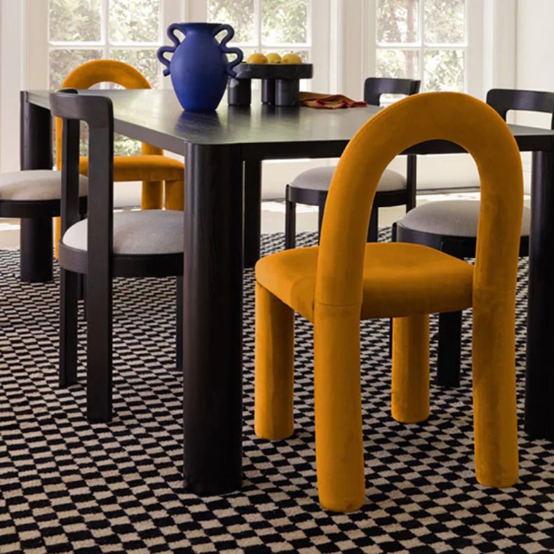 Modern Simple Armless Dining Chairs Wooden Frame Open Back Dining Chairs for Dining Room